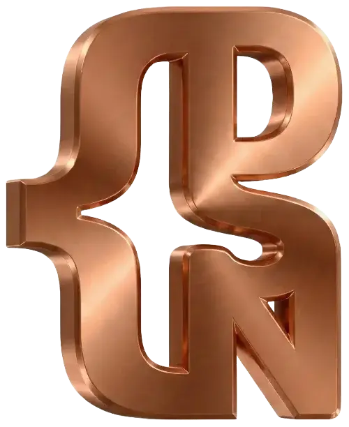 Logo de Disain Company en material de Cobre